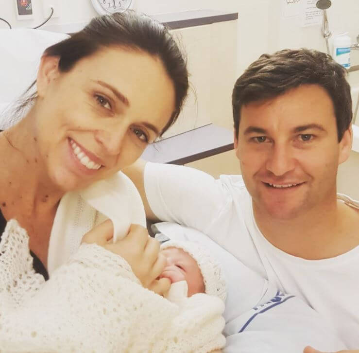 Louise Ardern sister Jacinda Ardern with her partner Clarke Gayford and daughter.